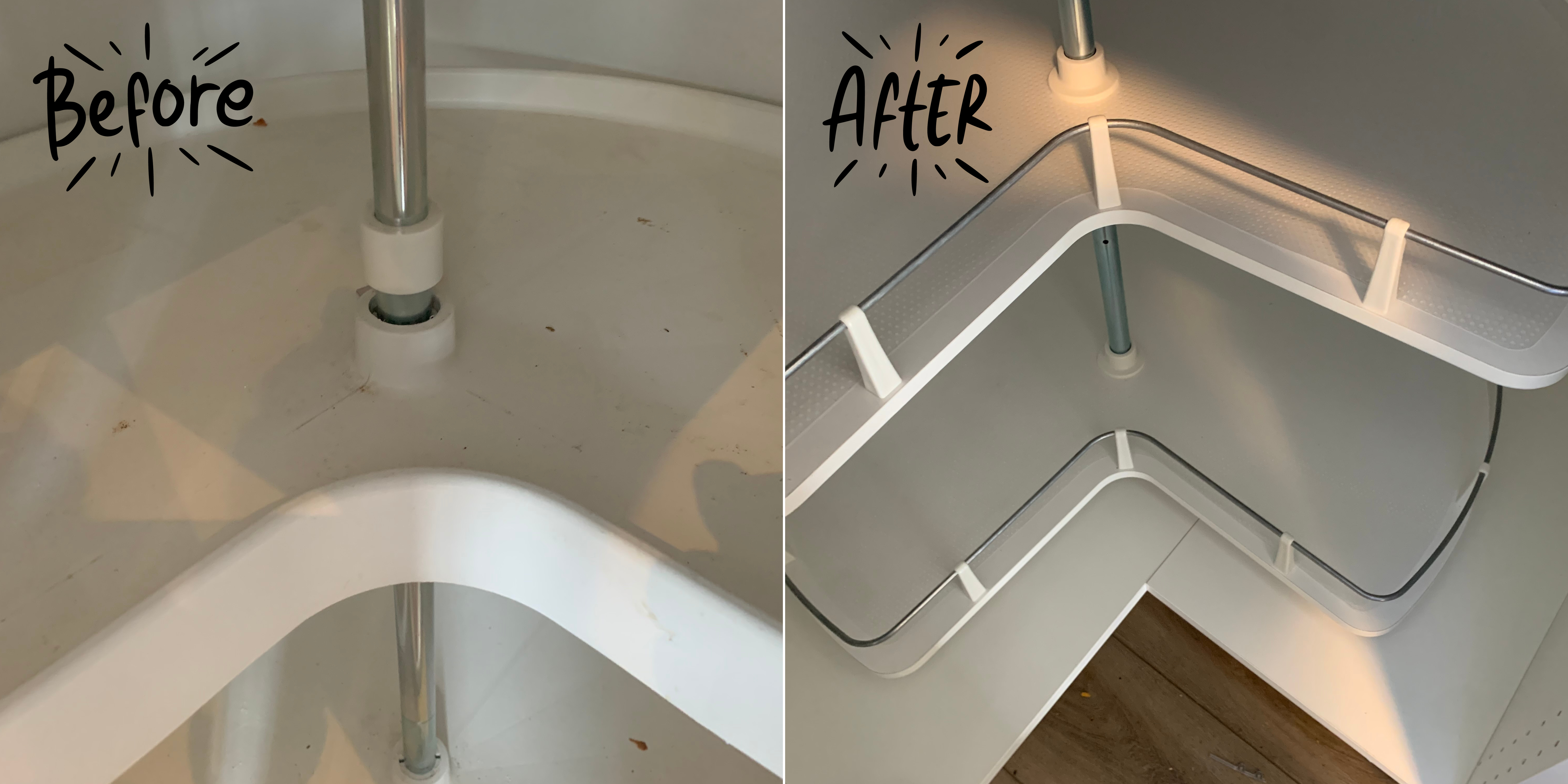 A before and after picture of the inside of a bathtub.